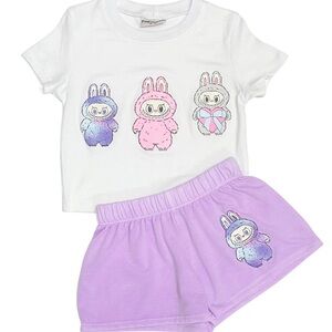 Labubu girl short set 4t